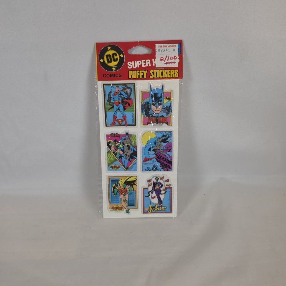 Vtg 1988 DC Comics Super Heroes Puffy Stickers Henry Gordy Batman Superman New